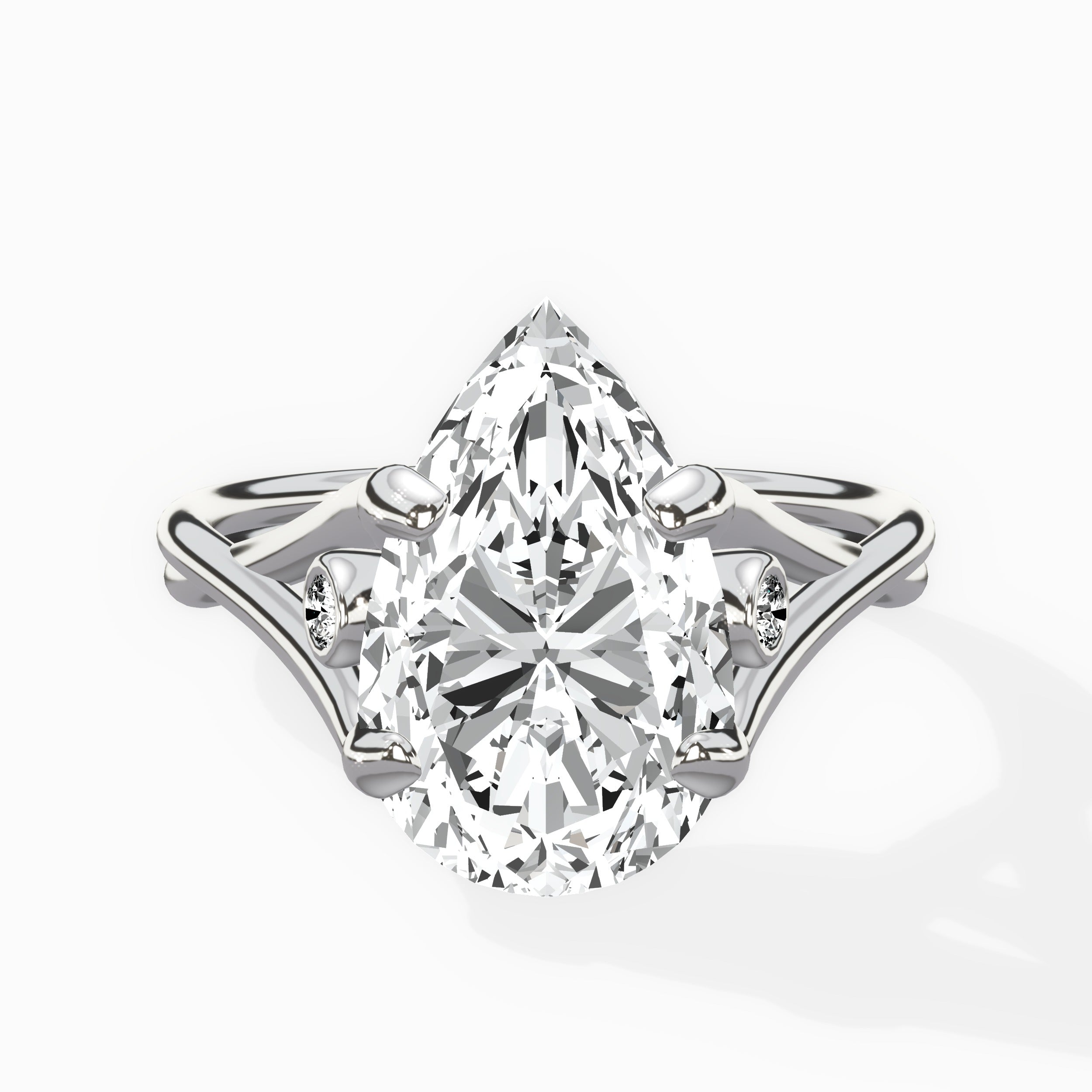 Twisted Band Solitaire Engagement Ring