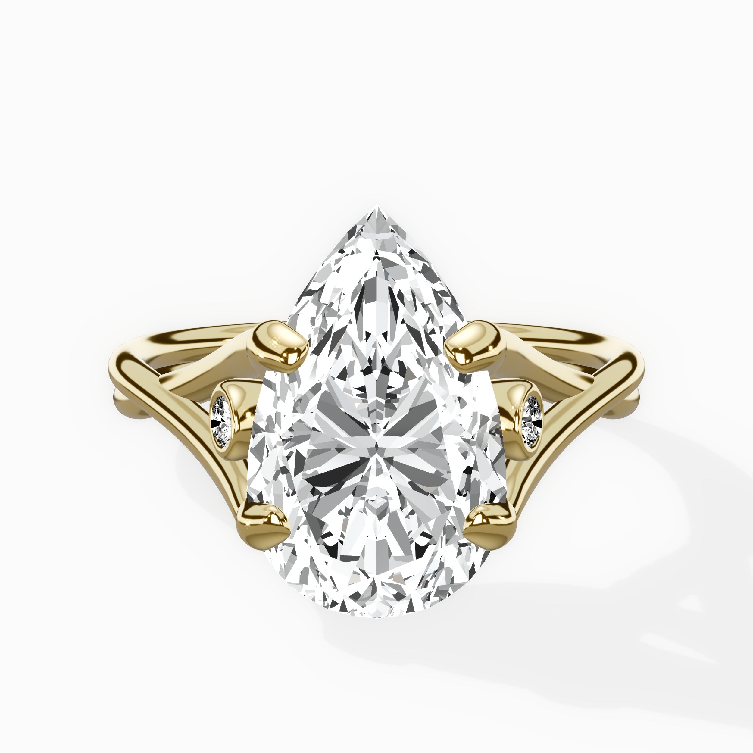 Twisted Band Solitaire Engagement Ring