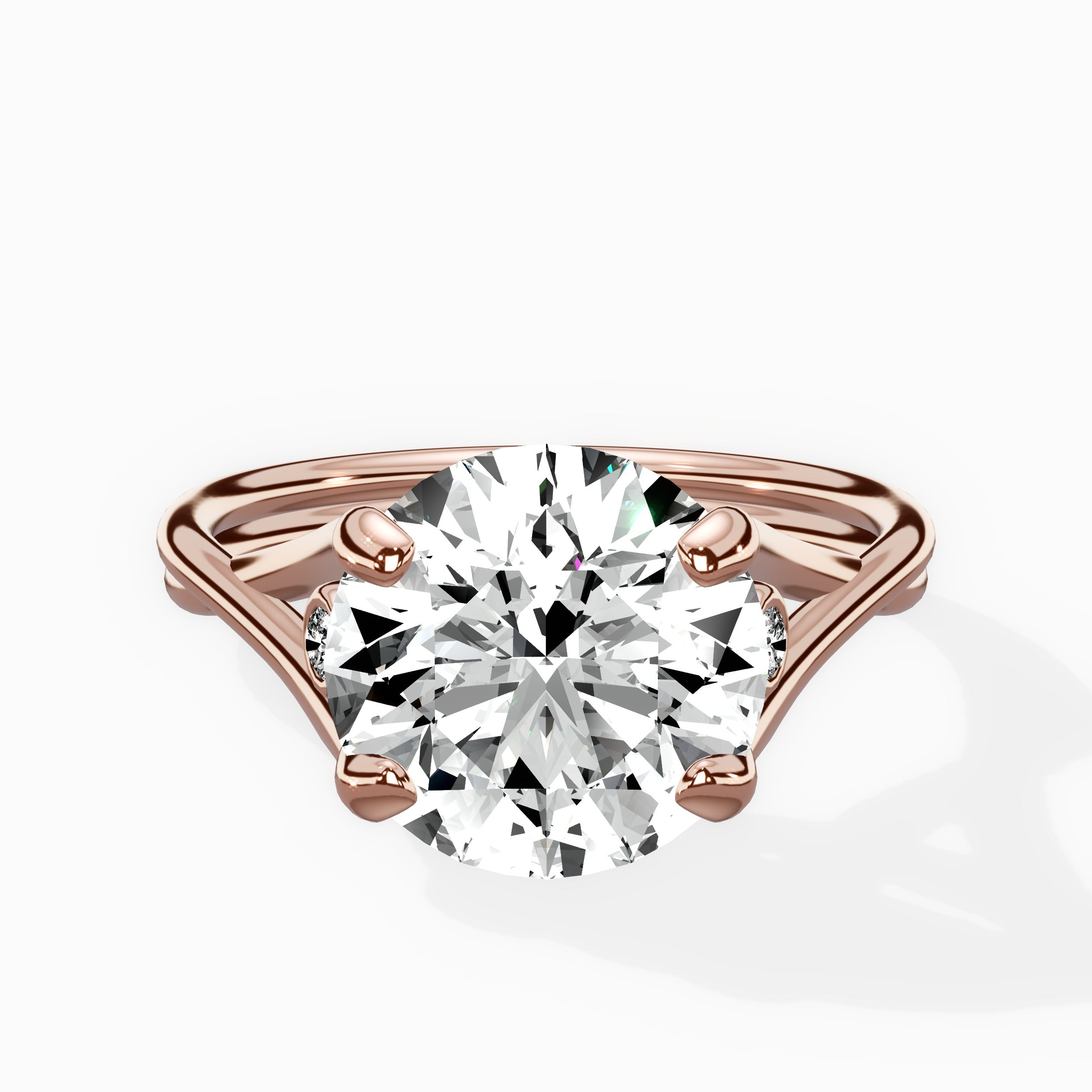 Twisted Band Solitaire Engagement Ring