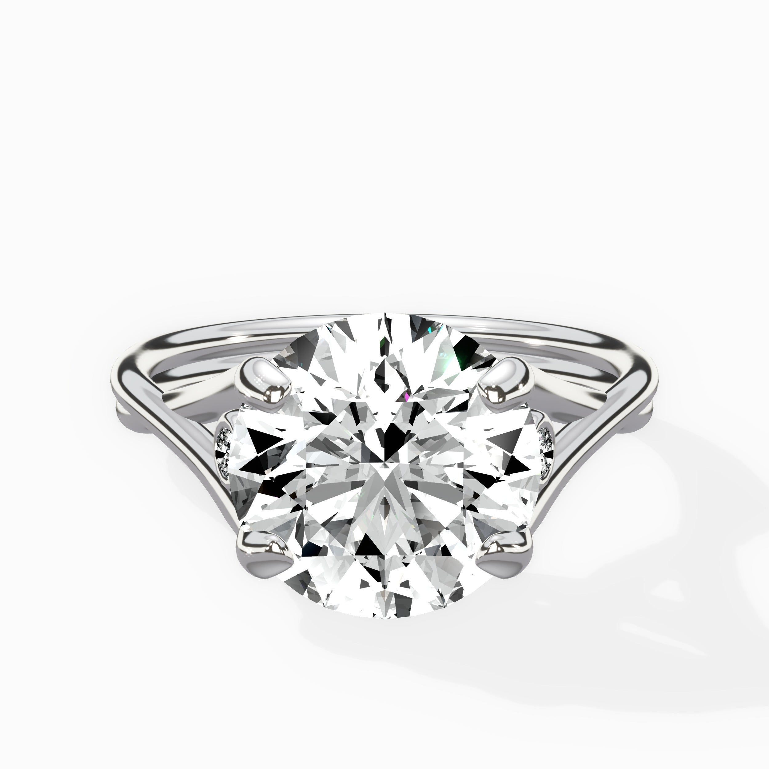 Twisted Band Solitaire Engagement Ring