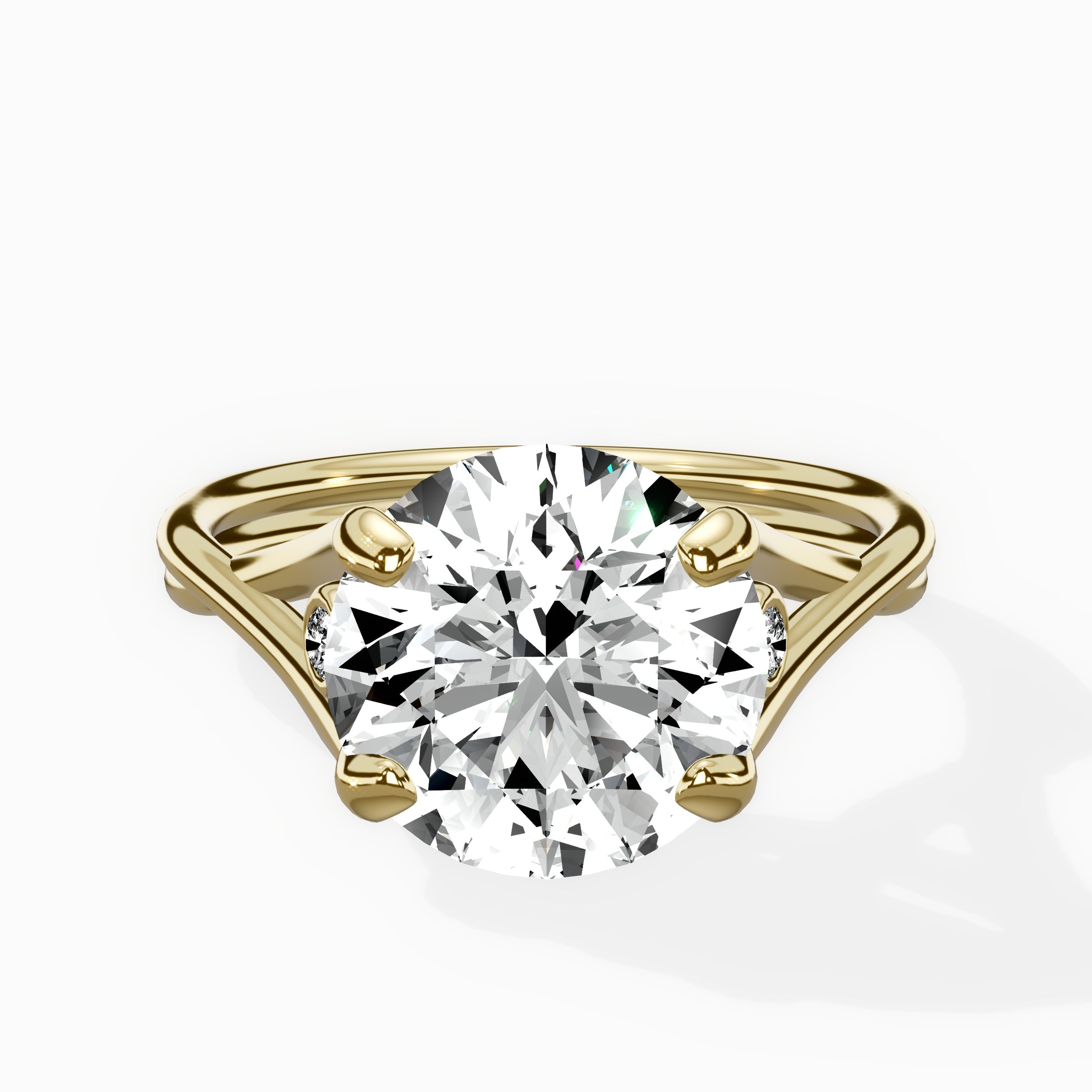Twisted Band Solitaire Engagement Ring