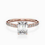 Martini Pave Solitaire Engagement Ring