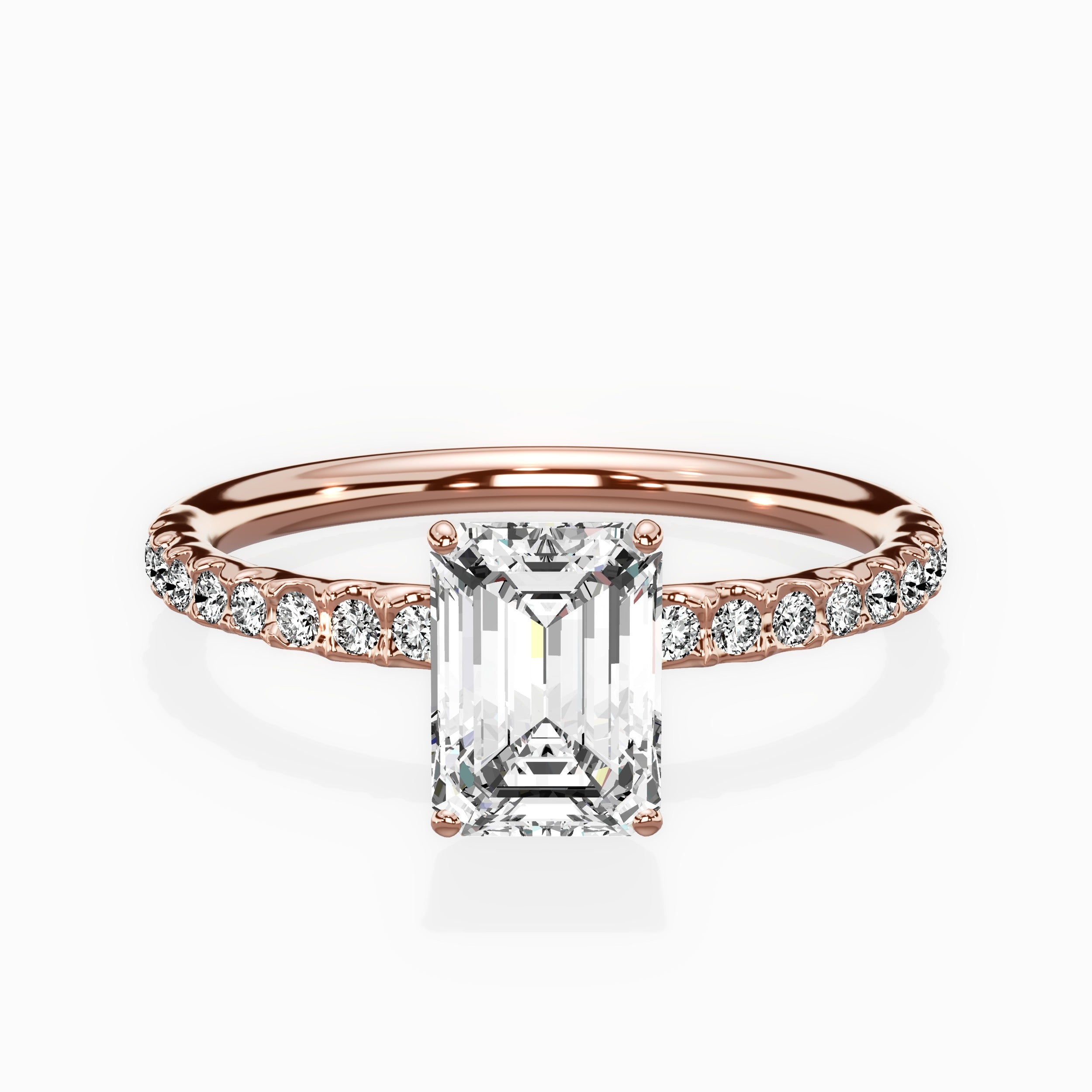 Martini Pave Solitaire Engagement Ring