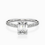 Martini Pave Solitaire Engagement Ring