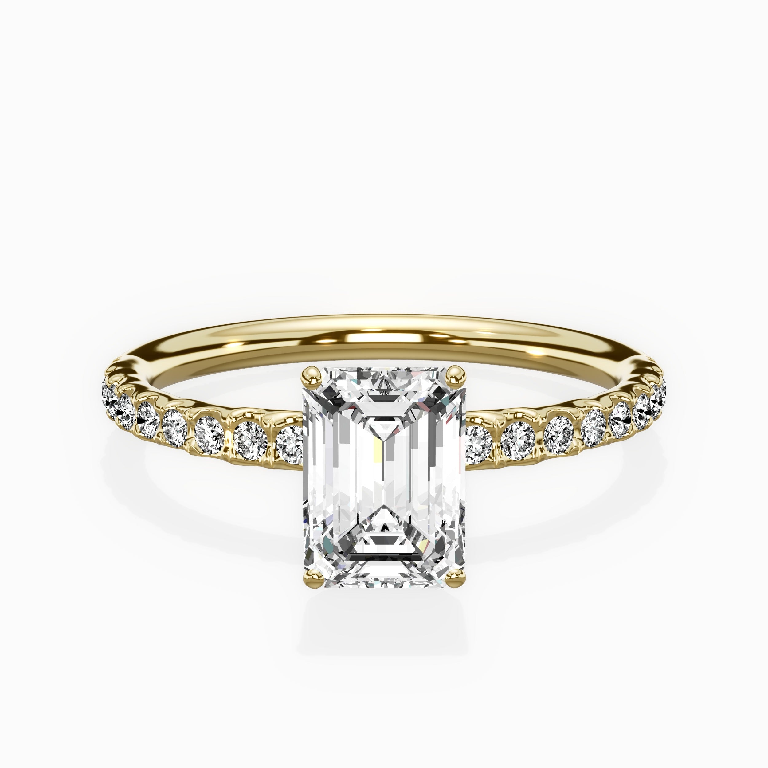 Martini Pave Solitaire Engagement Ring