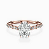 Martini Pave Solitaire Engagement Ring