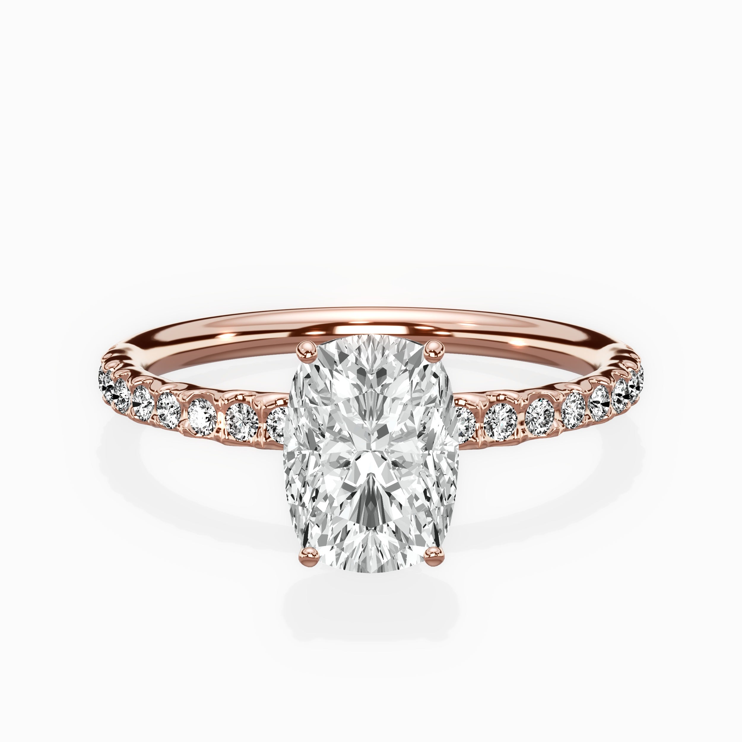 Martini Pave Solitaire Engagement Ring