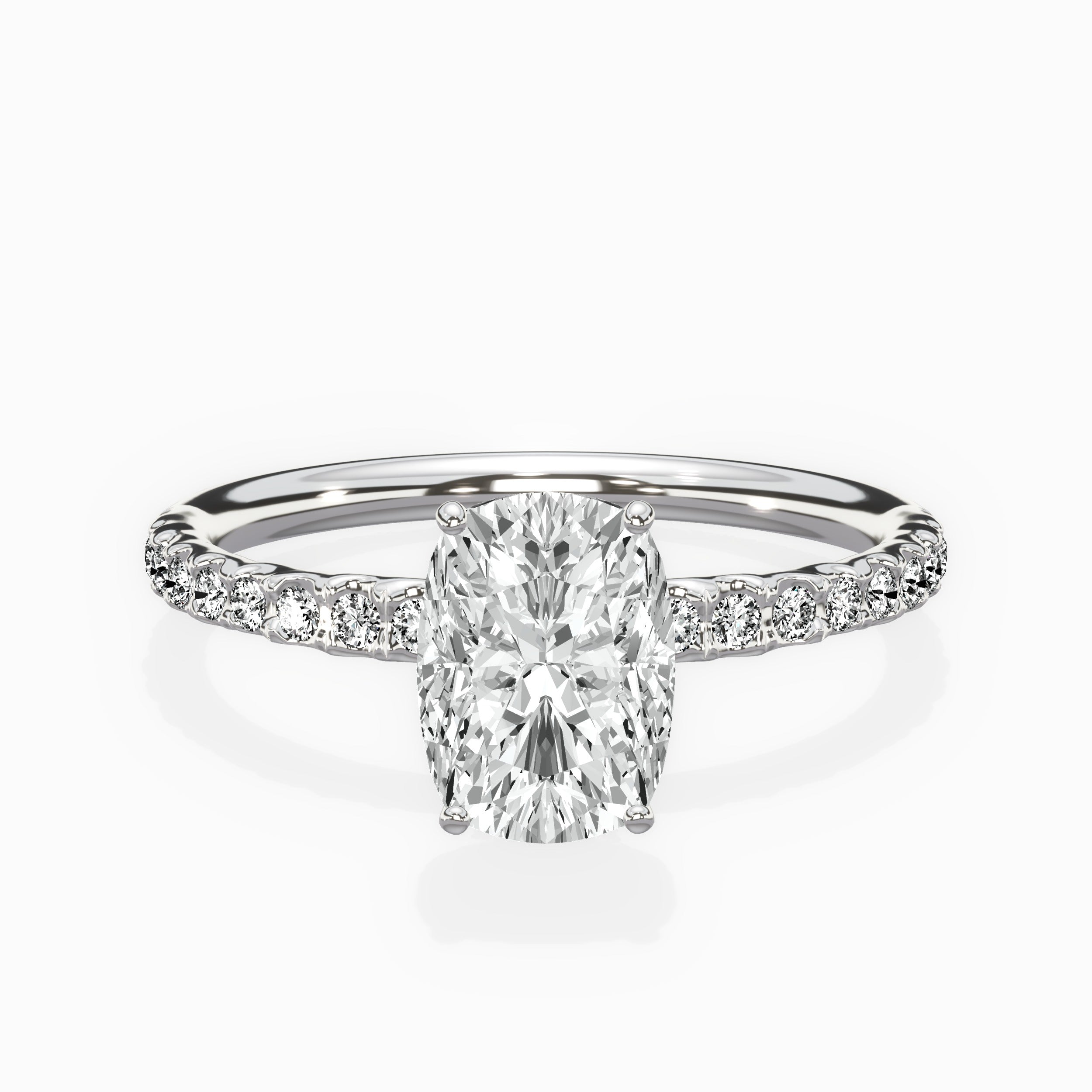 Martini Pave Solitaire Engagement Ring