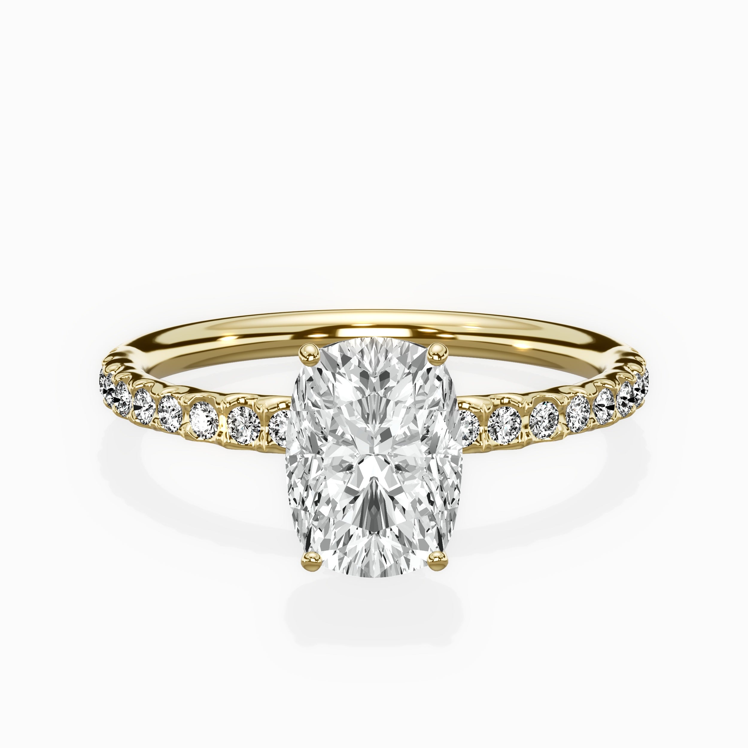 Martini Pave Solitaire Engagement Ring