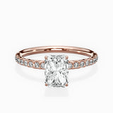 Martini Pave Solitaire Engagement Ring