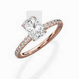 Martini Pave Solitaire Engagement Ring