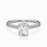 Martini Pave Solitaire Engagement Ring