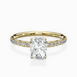 Martini Pave Solitaire Engagement Ring