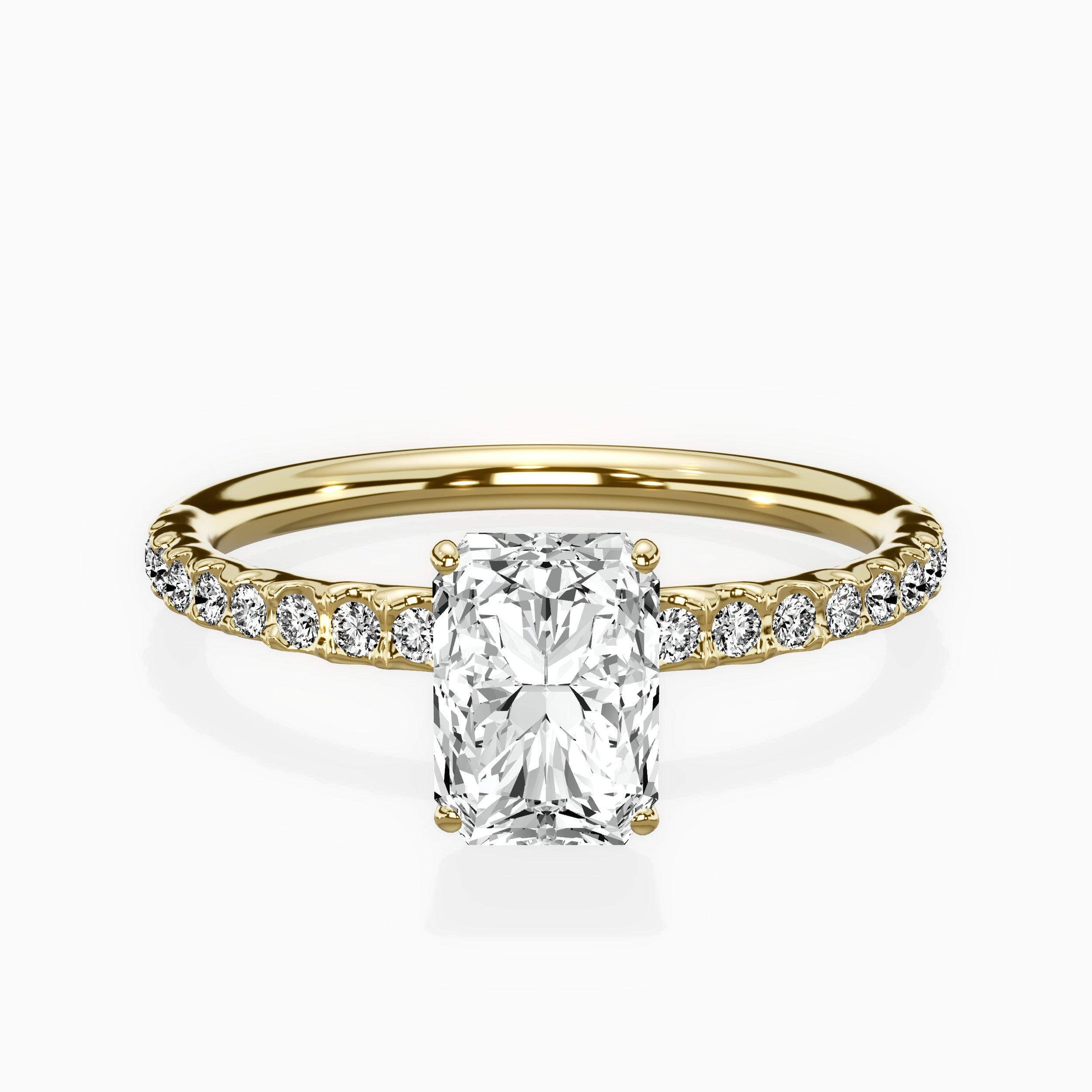 Martini Pave Solitaire Engagement Ring