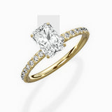 Martini Pave Solitaire Engagement Ring