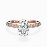 Martini Pave Solitaire Engagement Ring