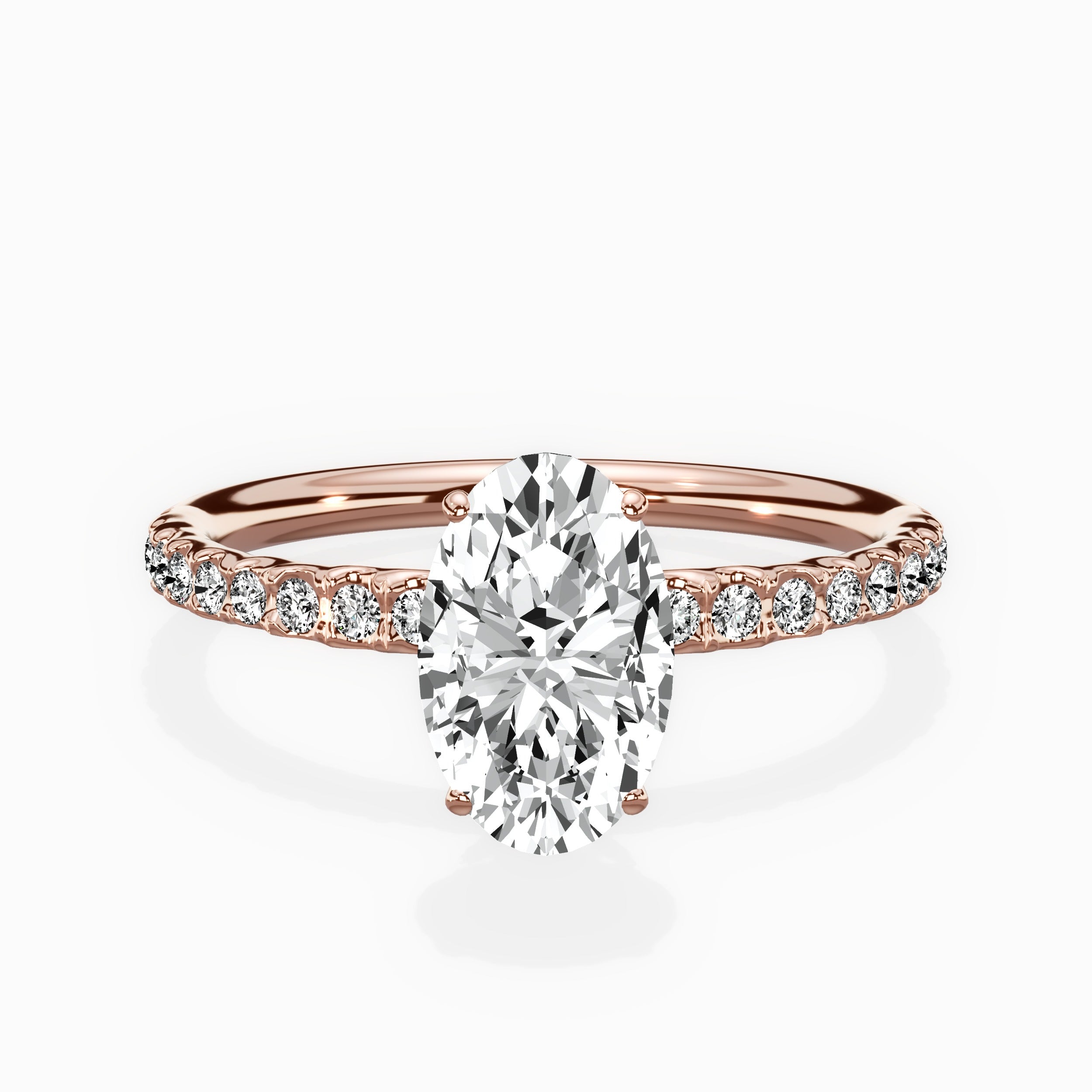 Martini Pave Solitaire Engagement Ring