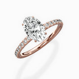 Martini Pave Solitaire Engagement Ring