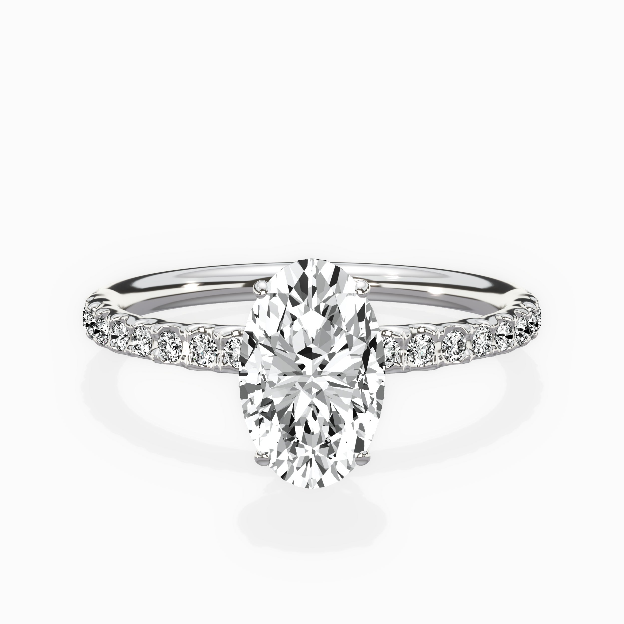 Martini Pave Solitaire Engagement Ring