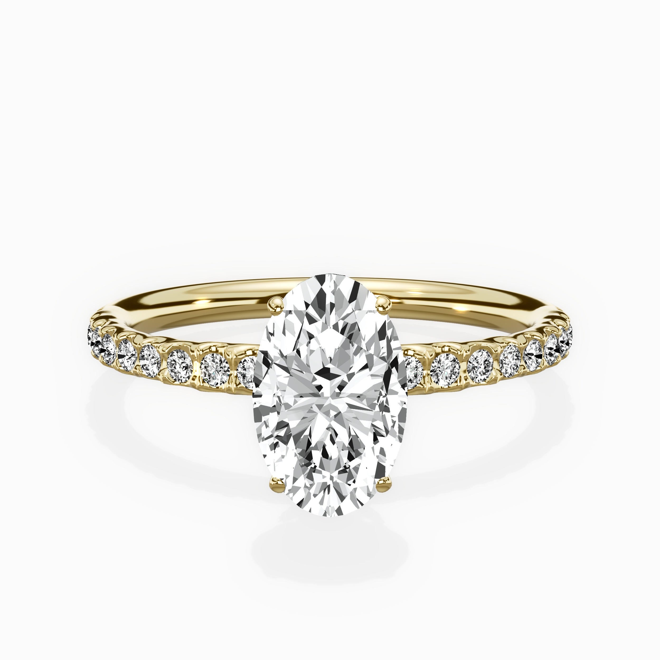 Martini Pave Solitaire Engagement Ring