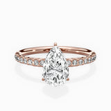 Martini Pave Solitaire Engagement Ring