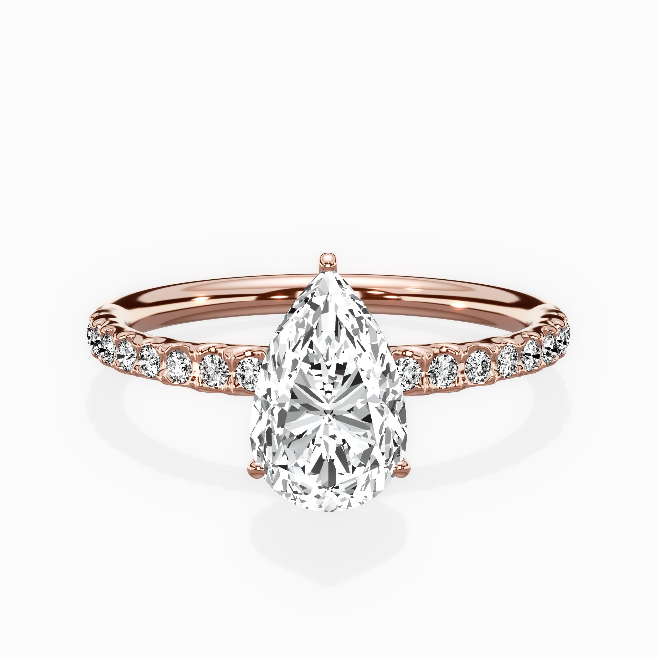Martini Pave Solitaire Engagement Ring