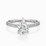 Martini Pave Solitaire Engagement Ring
