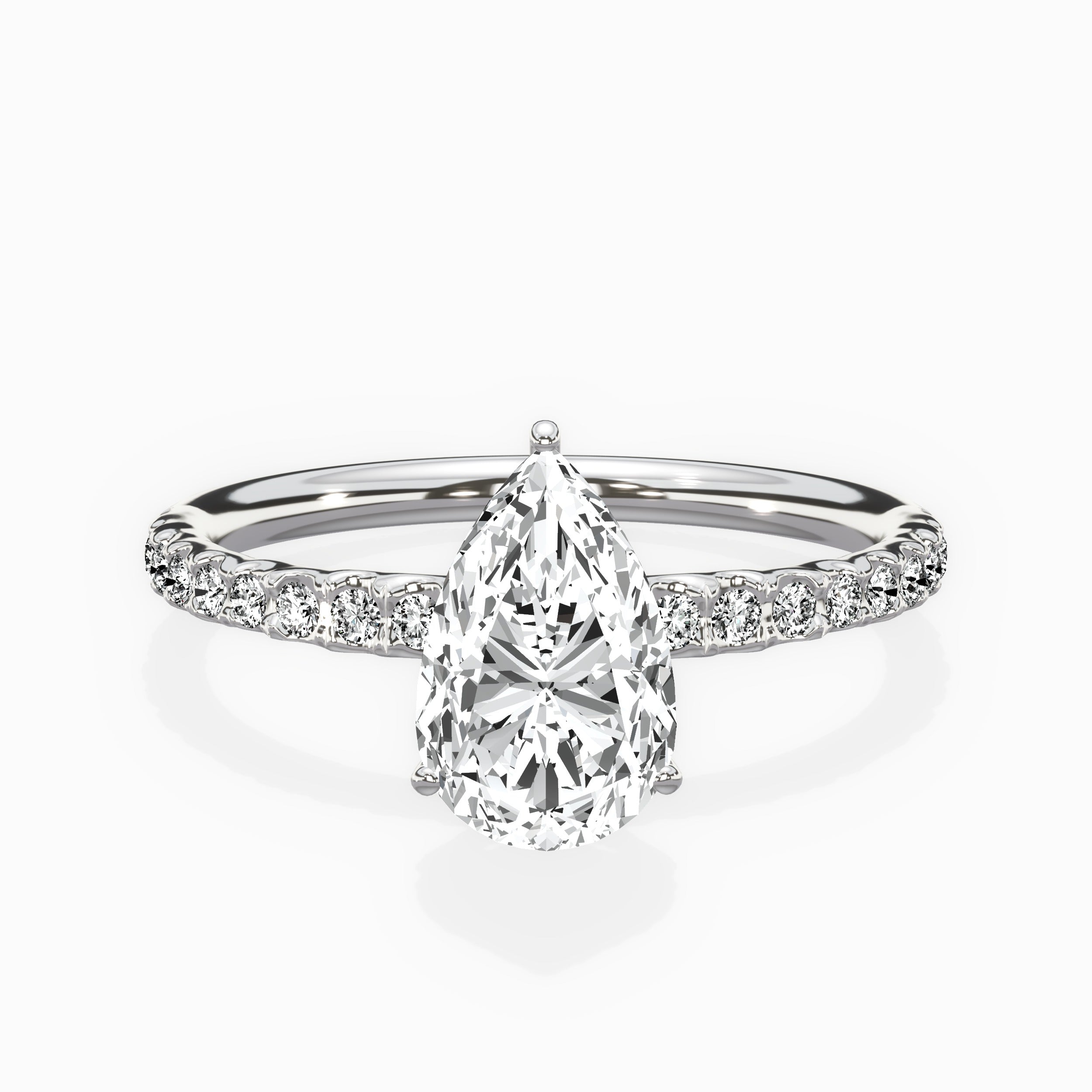 Martini Pave Solitaire Engagement Ring
