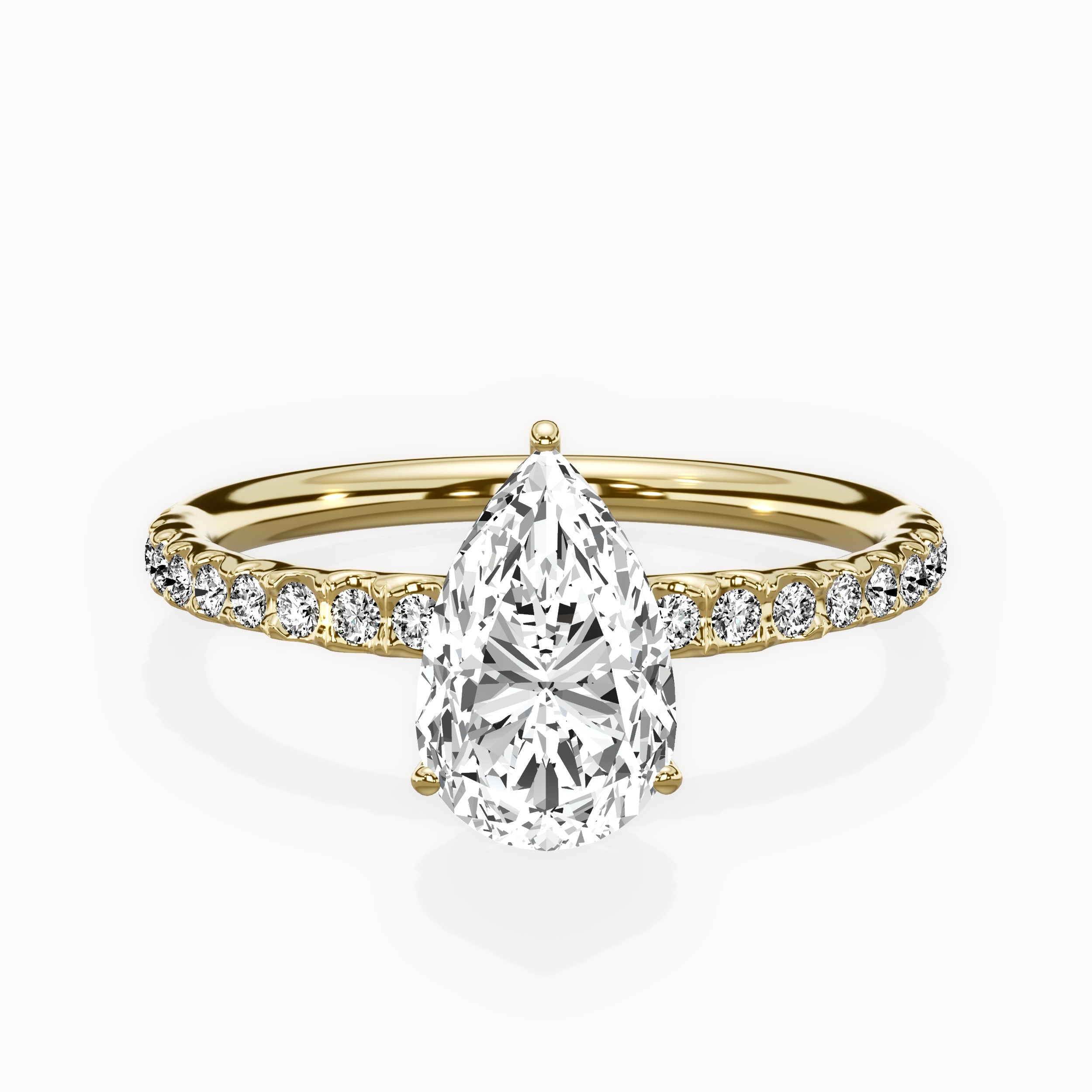 Martini Pave Solitaire Engagement Ring
