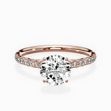Martini Pave Solitaire Engagement Ring