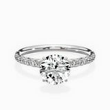 Martini Pave Solitaire Engagement Ring