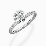 Martini Pave Solitaire Engagement Ring