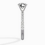 Martini Pave Solitaire Round Engagement Ring in White Gold