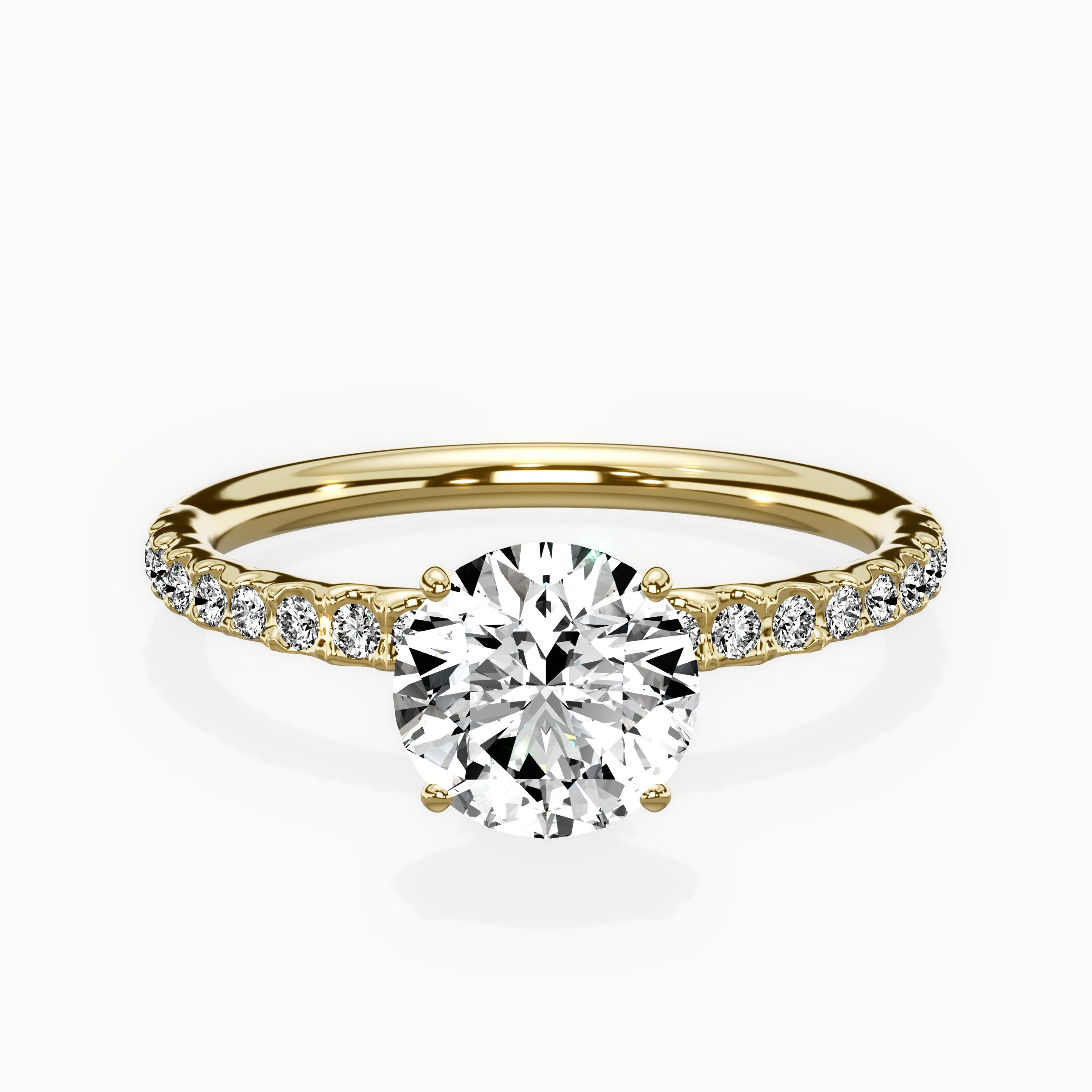 Martini Pave Solitaire Engagement Ring