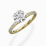 Martini Pave Solitaire Engagement Ring