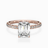 Martini Pave Solitaire Engagement Ring