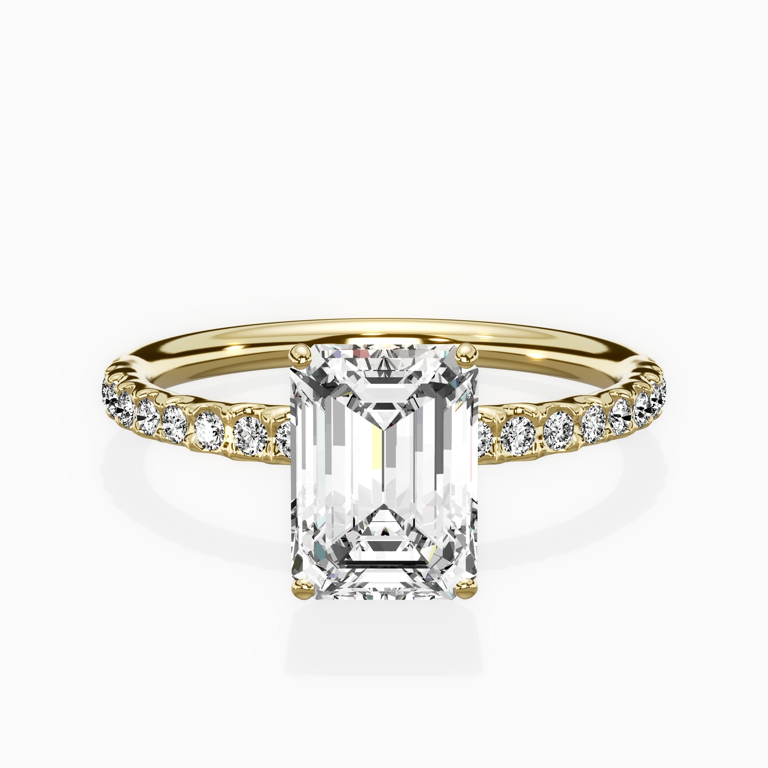 Martini Pave Solitaire Engagement Ring