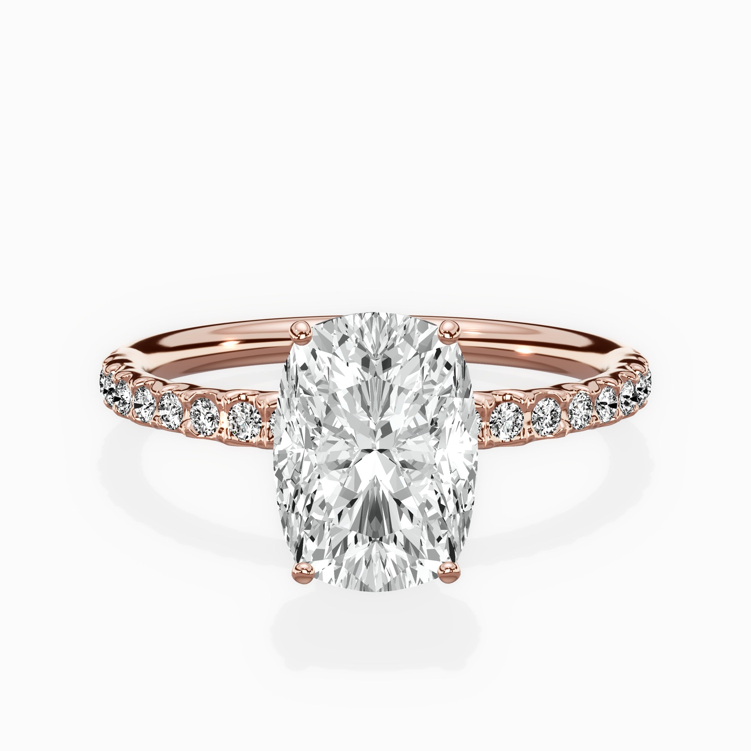Martini Pave Solitaire Engagement Ring