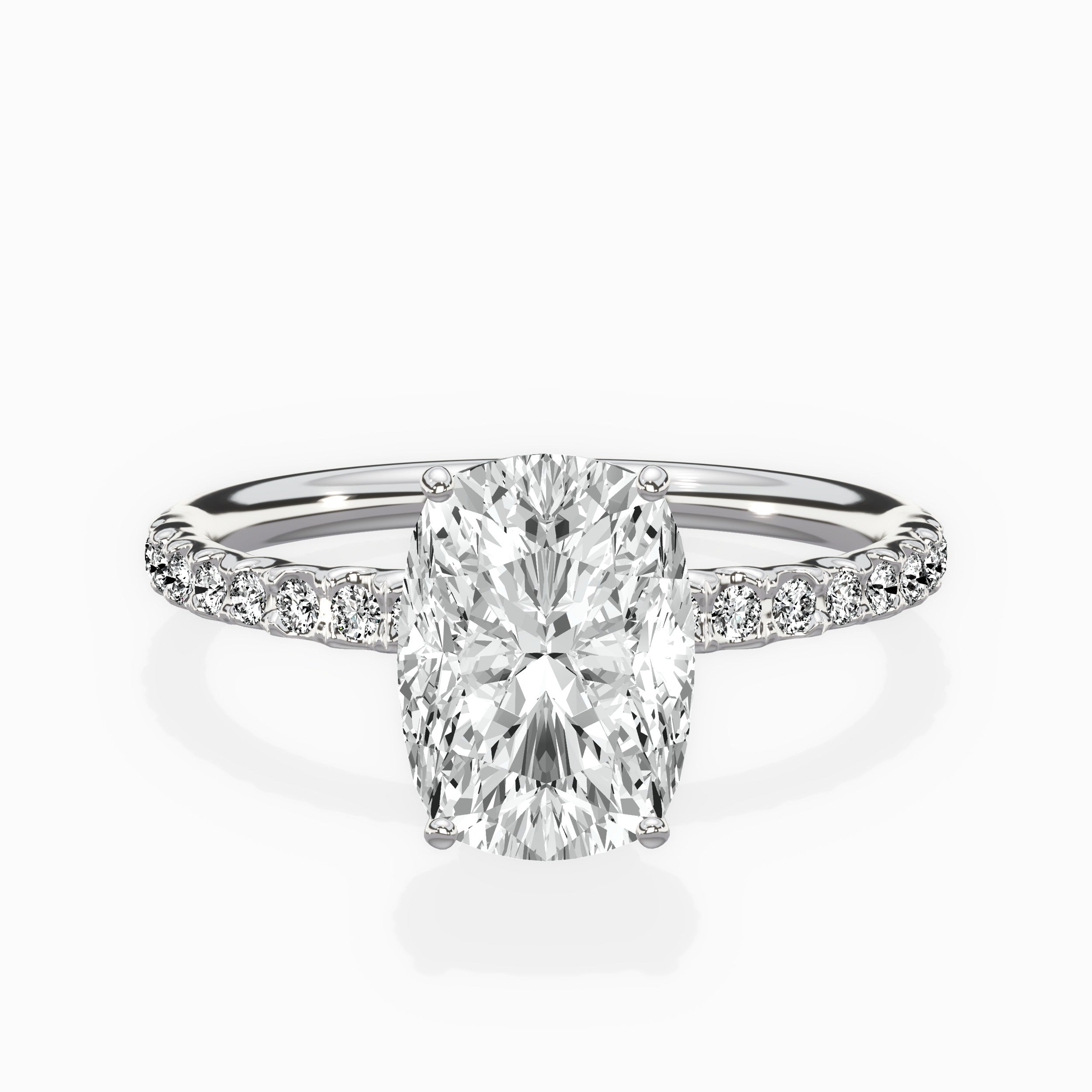 Martini Pave Solitaire Engagement Ring