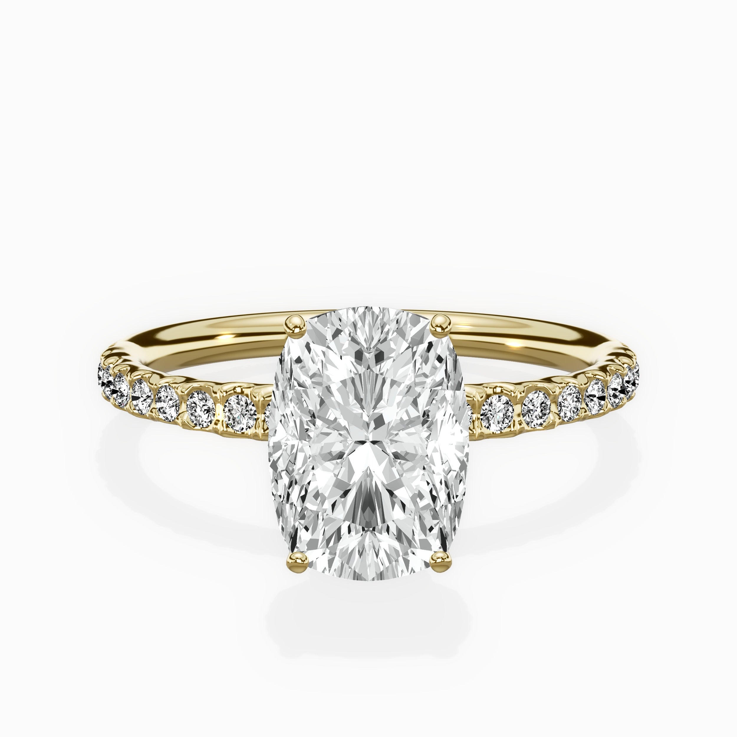 Martini Pave Solitaire Engagement Ring