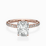 Martini Pave Solitaire Engagement Ring