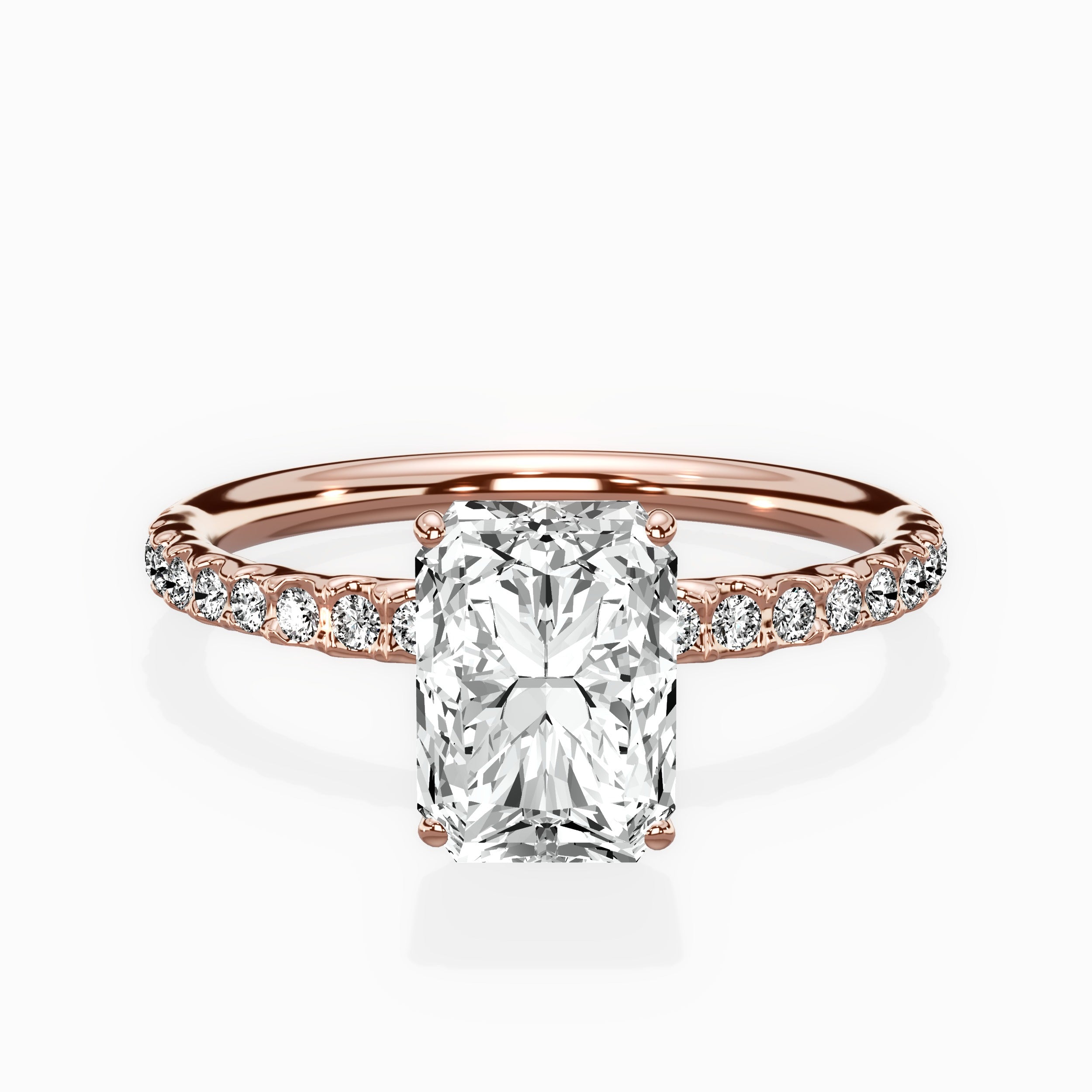 Martini Pave Solitaire Engagement Ring