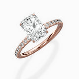 Martini Pave Solitaire Engagement Ring