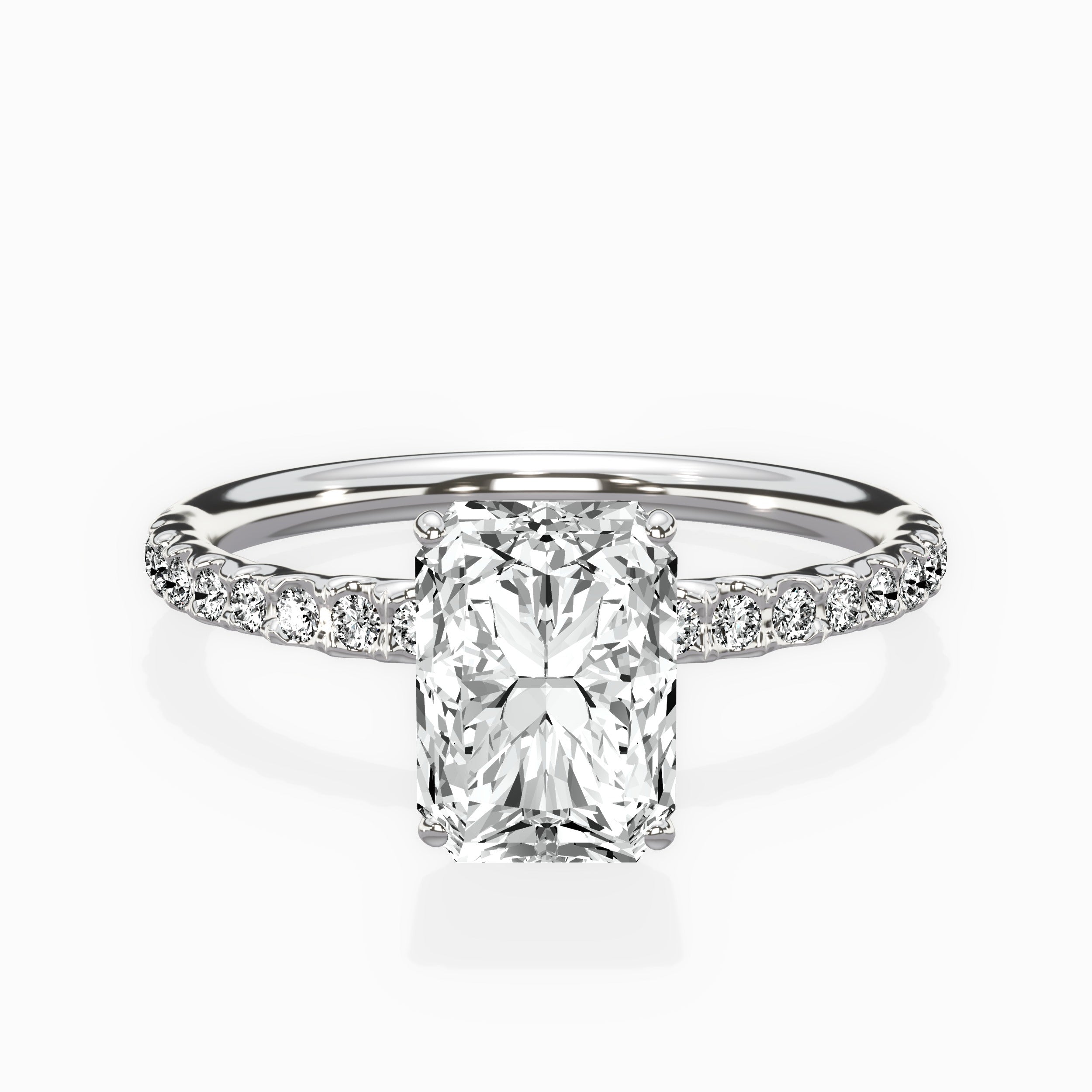 Martini Pave Solitaire Engagement Ring