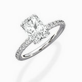 Martini Pave Solitaire Engagement Ring