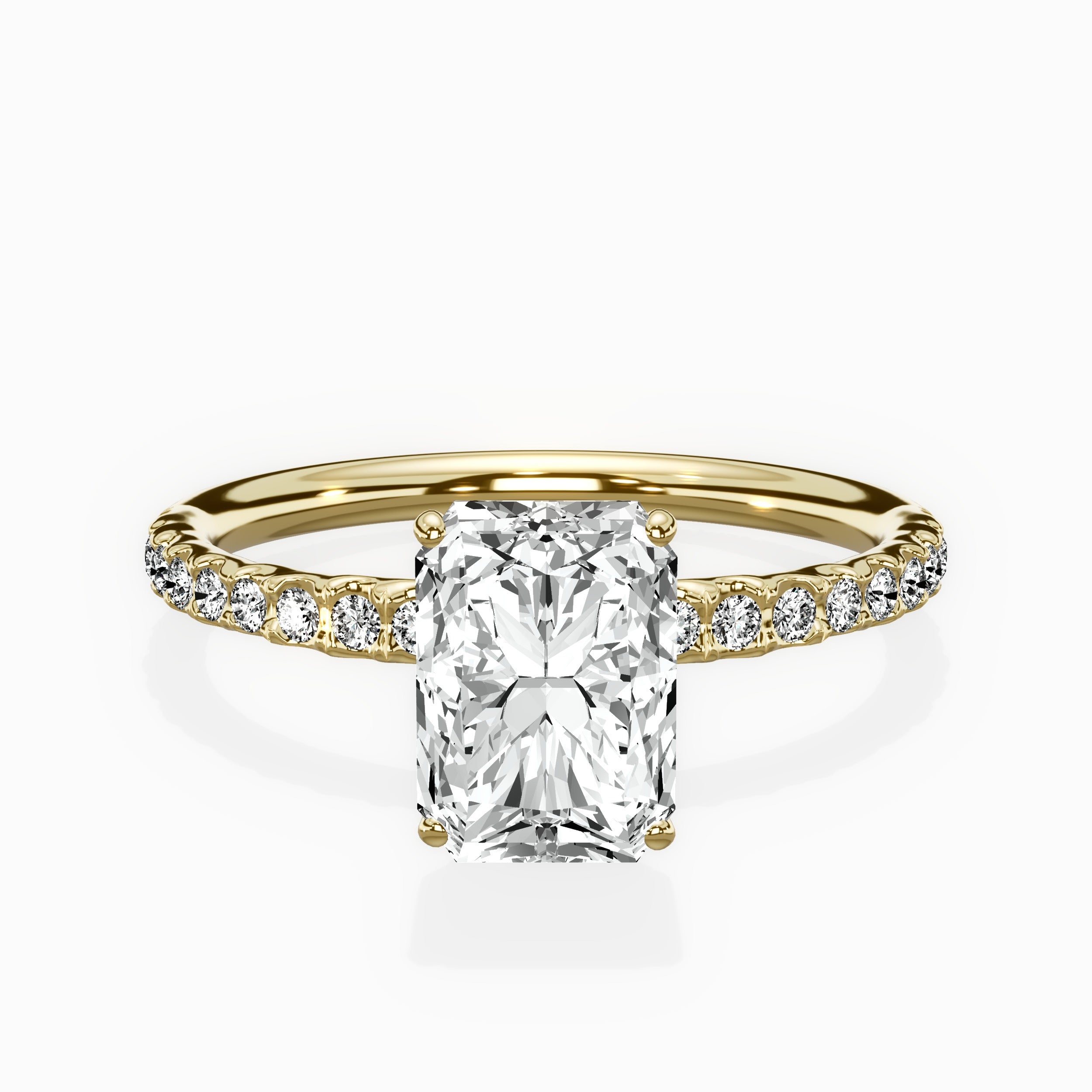 Martini Pave Solitaire Engagement Ring