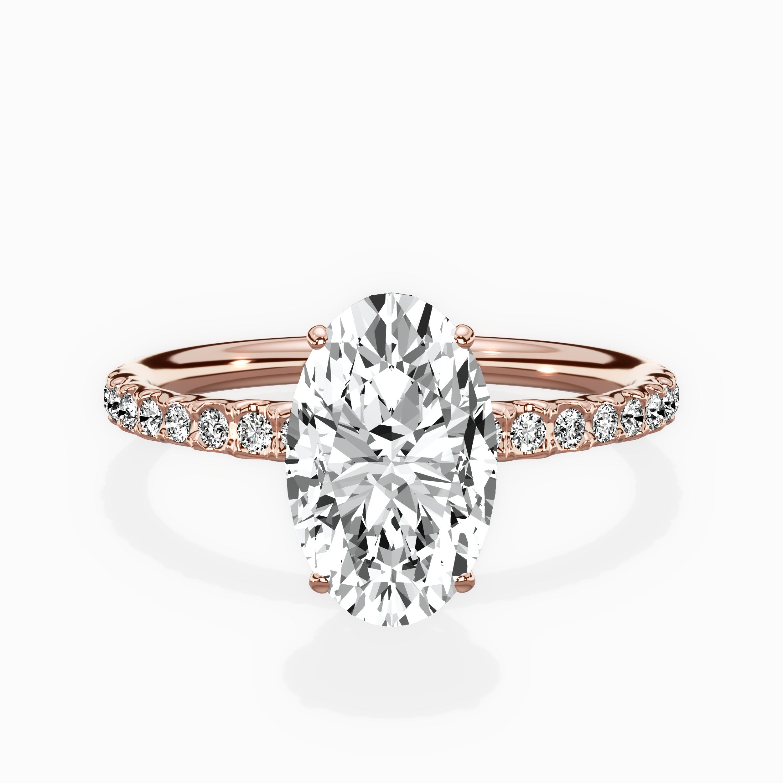 Martini Pave Solitaire Engagement Ring