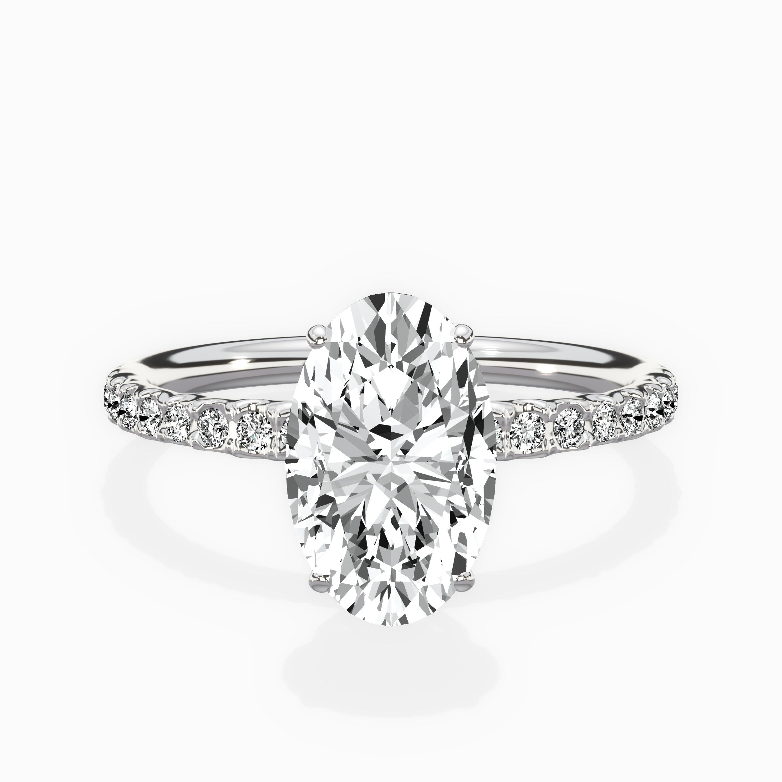 Martini Pave Solitaire Engagement Ring