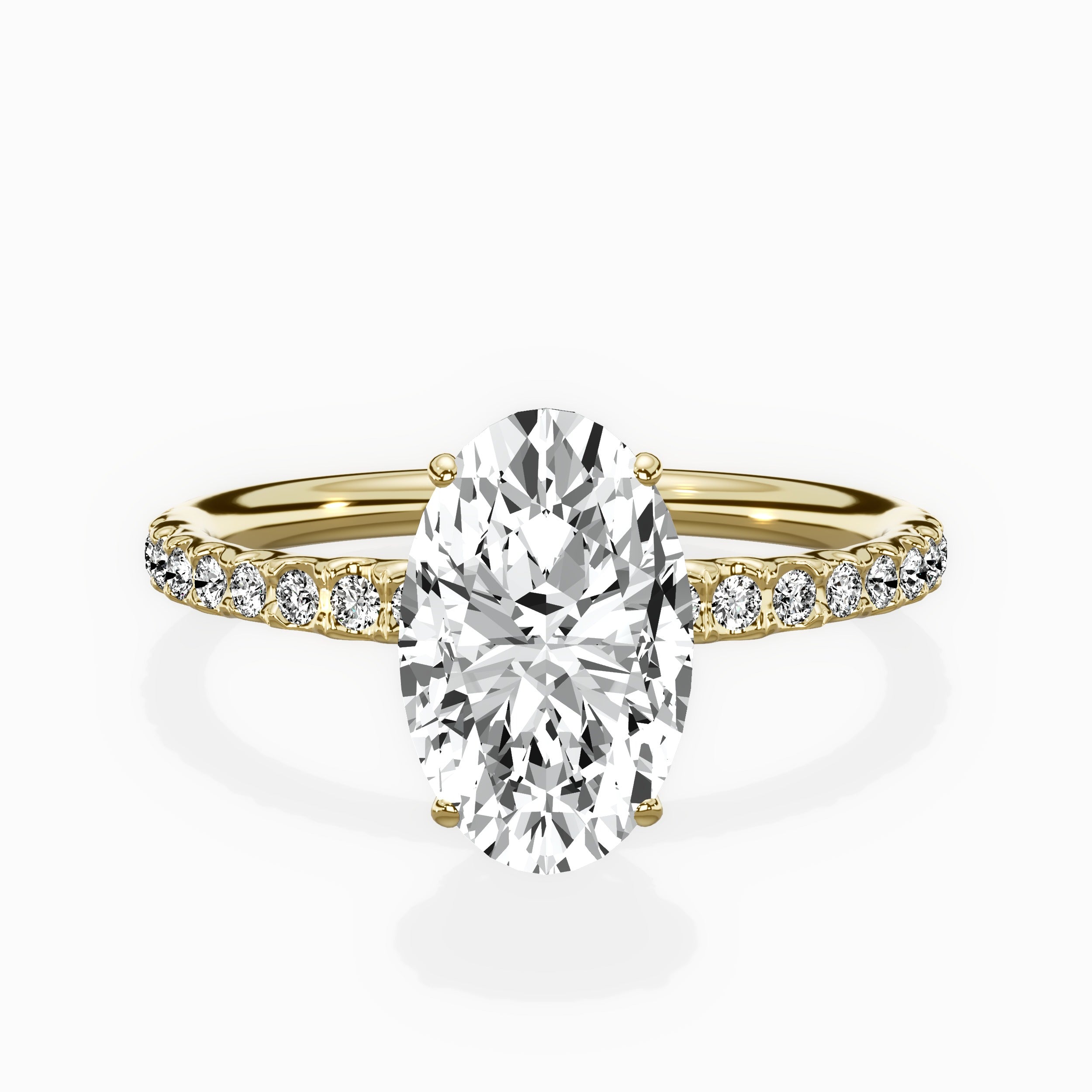 Martini Pave Solitaire Engagement Ring