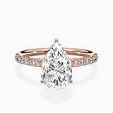 Martini Pave Solitaire Engagement Ring